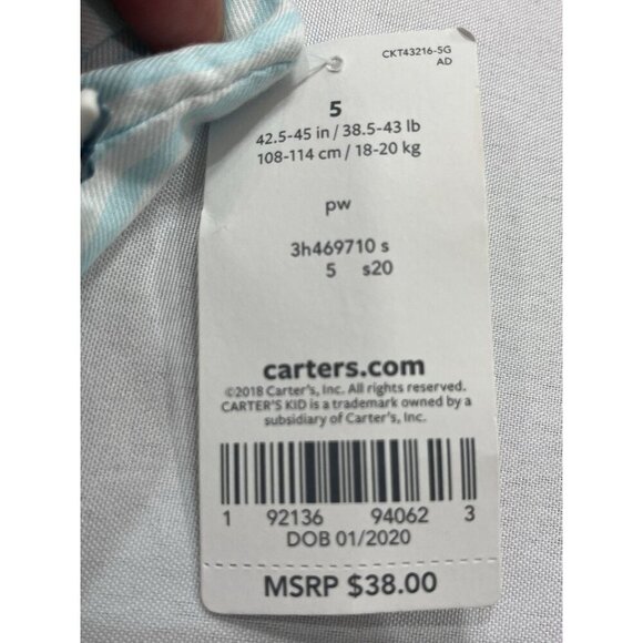 Carters Kids girls striped romper Size 5 NWT - Picture 7 of 7